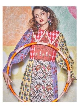 ISO!!! unlogical poem circus illustration dress Nathalie Lete patchwork dress